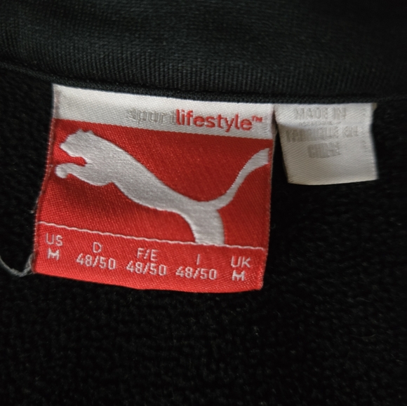 Puma Men's Black 1/4 Zip Pullover Sweater Size M Used - Picture 5 of 7